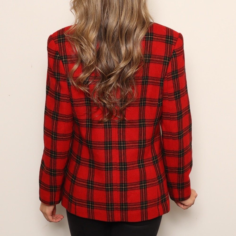EUC Vintage Plaid Wool Blazer Jacket - Picture 2 of 5